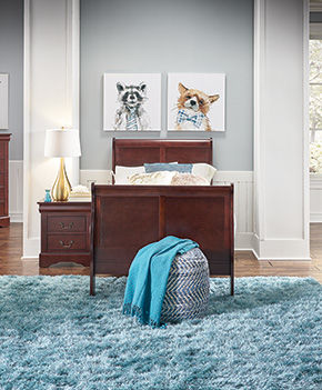 image of brown twin bedroom set